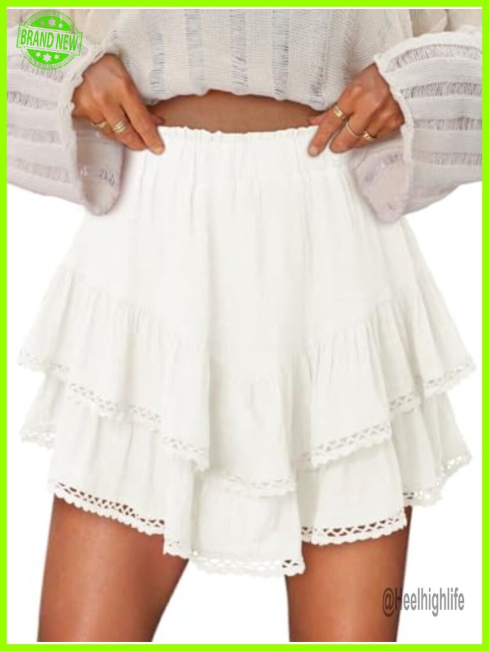 Flowy Ruffle Tiered Skorts High Waisted Tennis Mini Skirt Summer